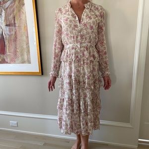 Loveshack Fancy Floral Silk Dress - Size 4